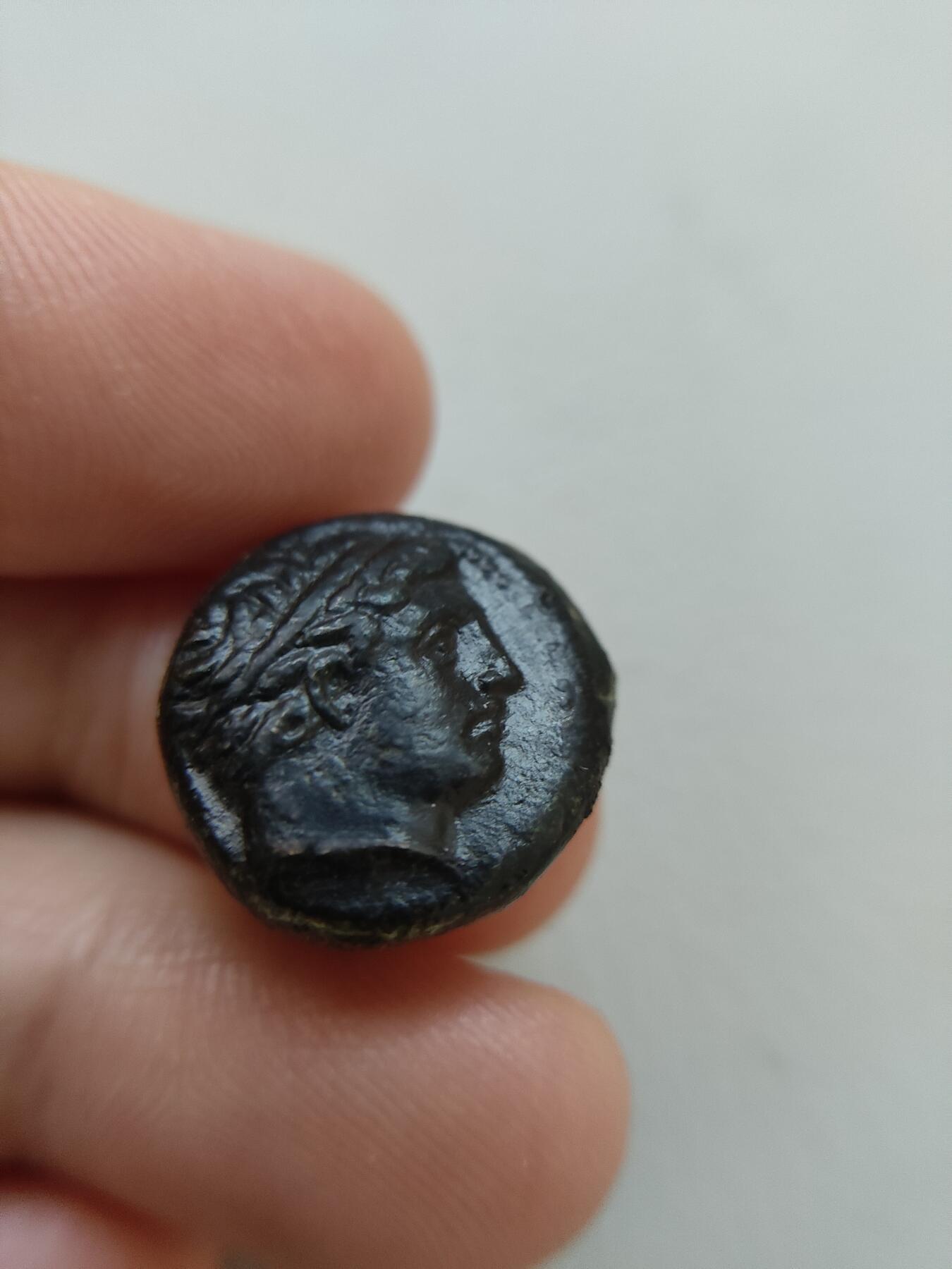古希腊铜币阿波罗