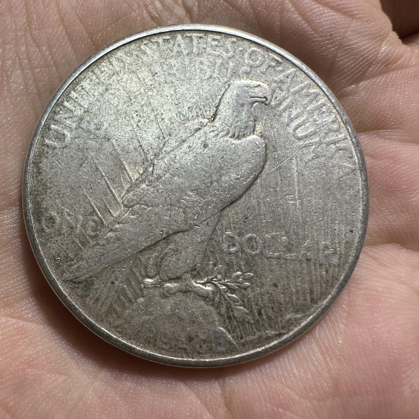 极美外币和章  1923年美国自由女神和平鸽1美元银币