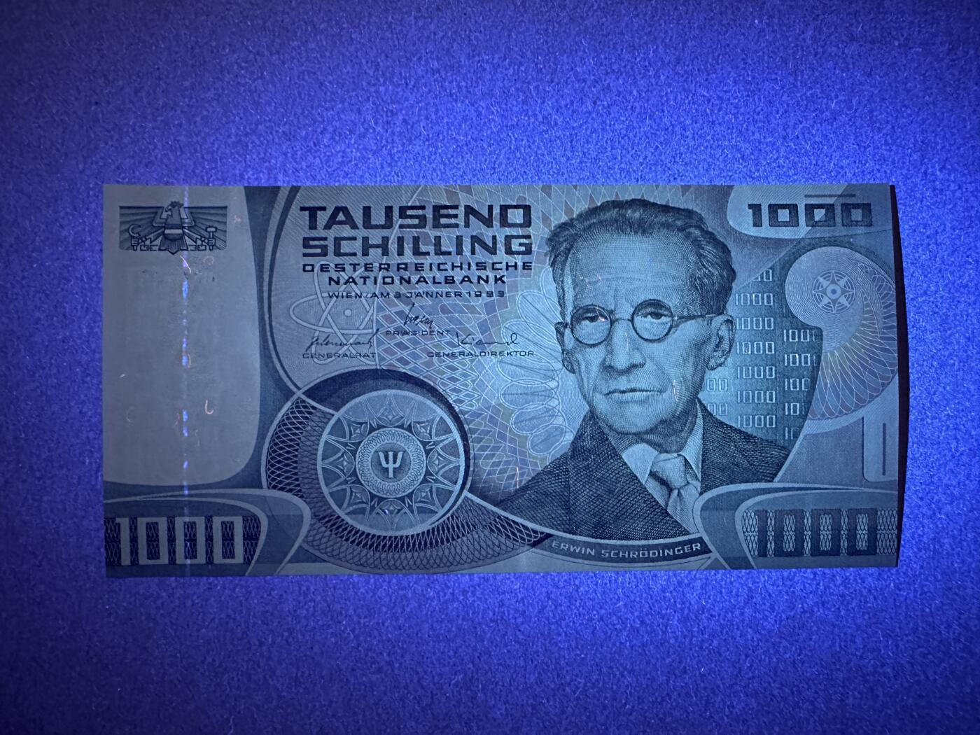 《张总收藏》164期-周日外币超精品 奥地利1000先令 UNC 1983年 薛定谔 无47