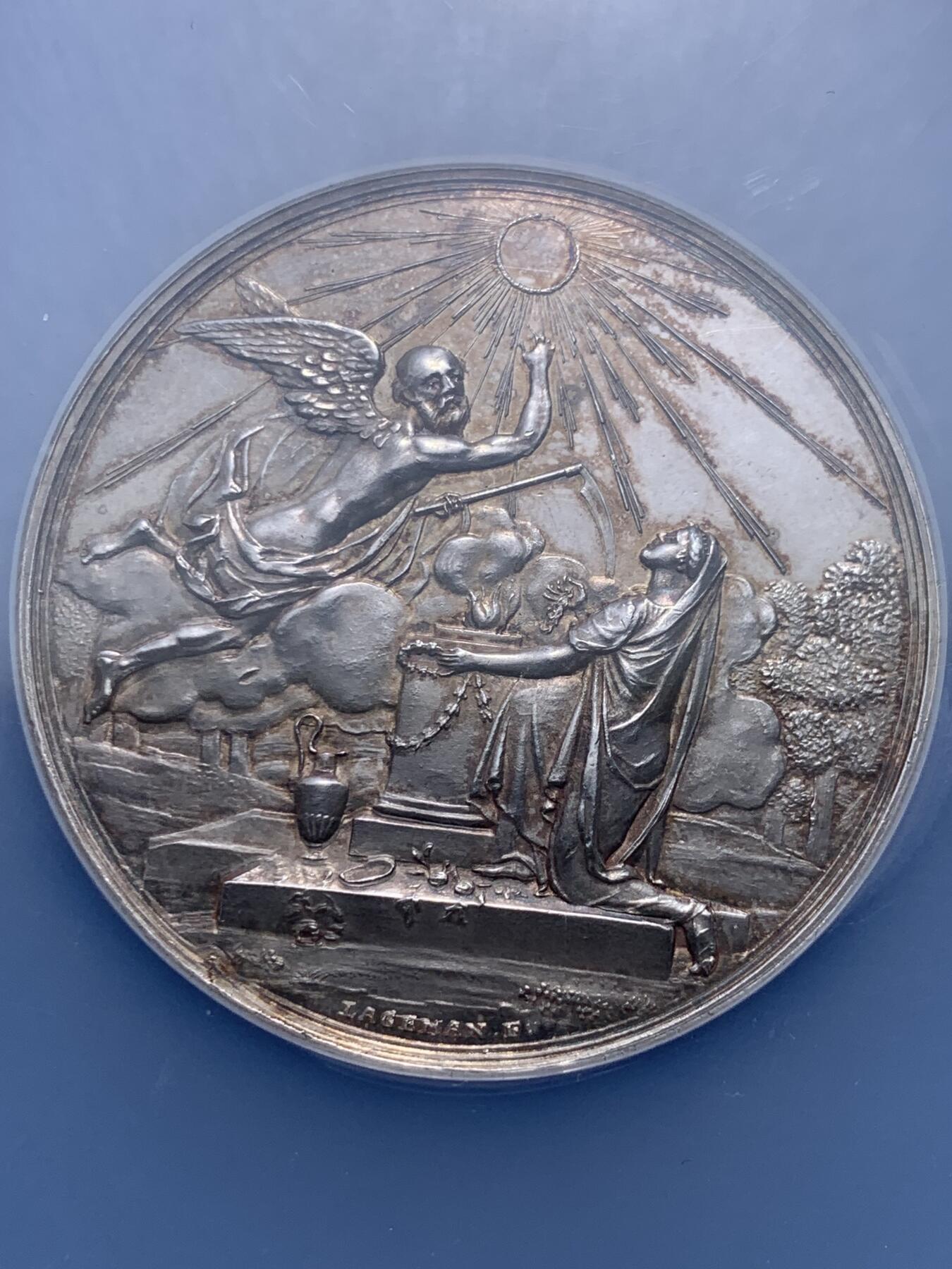 《竞宝斋》第302场- 周日，周一，周二  3场连拍 （全场包邮） NGC UNCD 荷兰1796安东尼.雅各布.比伦斯与苏珊娜.哈希娜.威林克金婚纪念章49mm 大盒