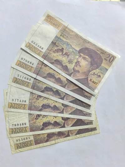 各国外币第57期 - 法国20法郎 6张 7－85品