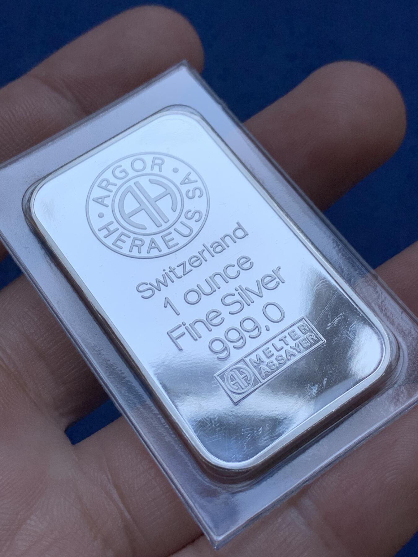 《竞宝斋》第301场 竞宝斋自有渣渣专场- 周日，周一，周二  3场连拍 （全场包邮） 瑞士 骑士景观 银条 1盎司 31.1克 999银