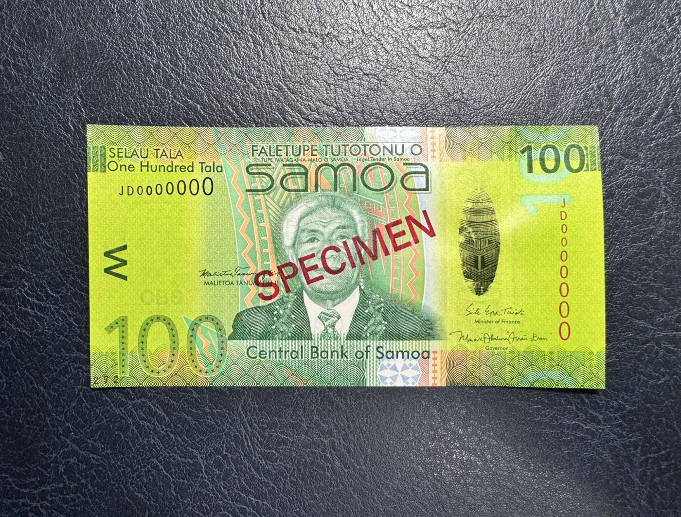 收藏联盟Quantum Auction 第372期拍卖  萨摩亚2012年100塔拉样票 品相全新UNC