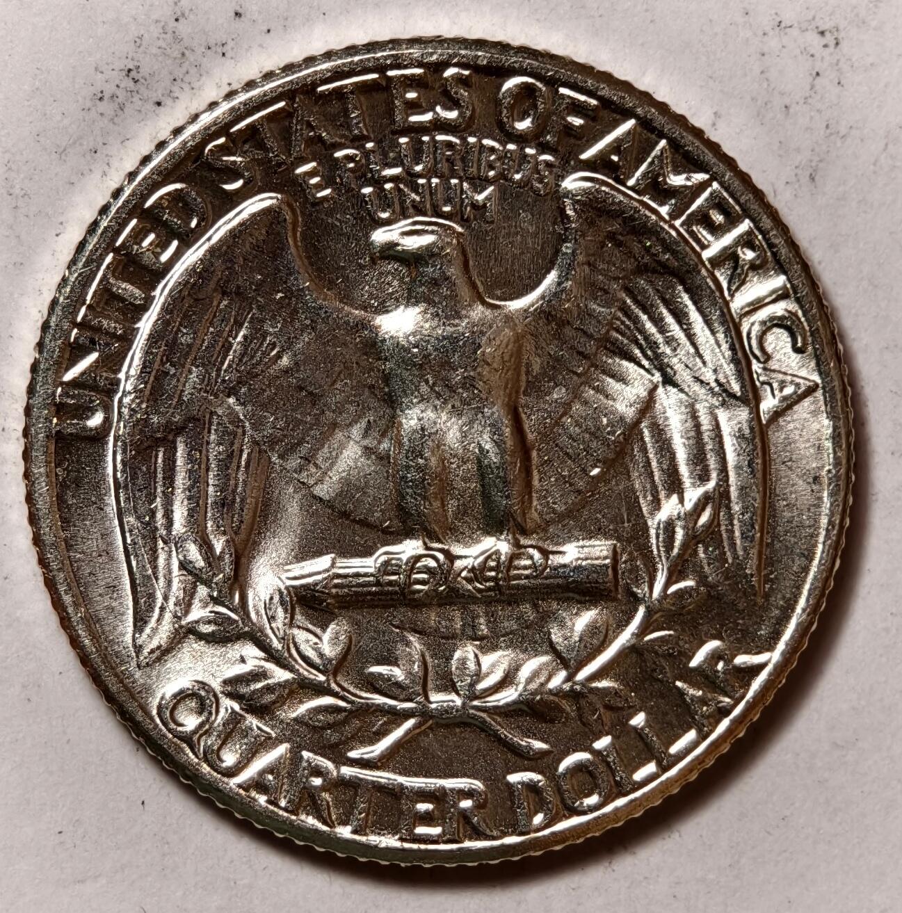 紫瑗钱币——第414期 美国 1964年 华盛顿 25美分 6.25克 0.9银 BU 可评级