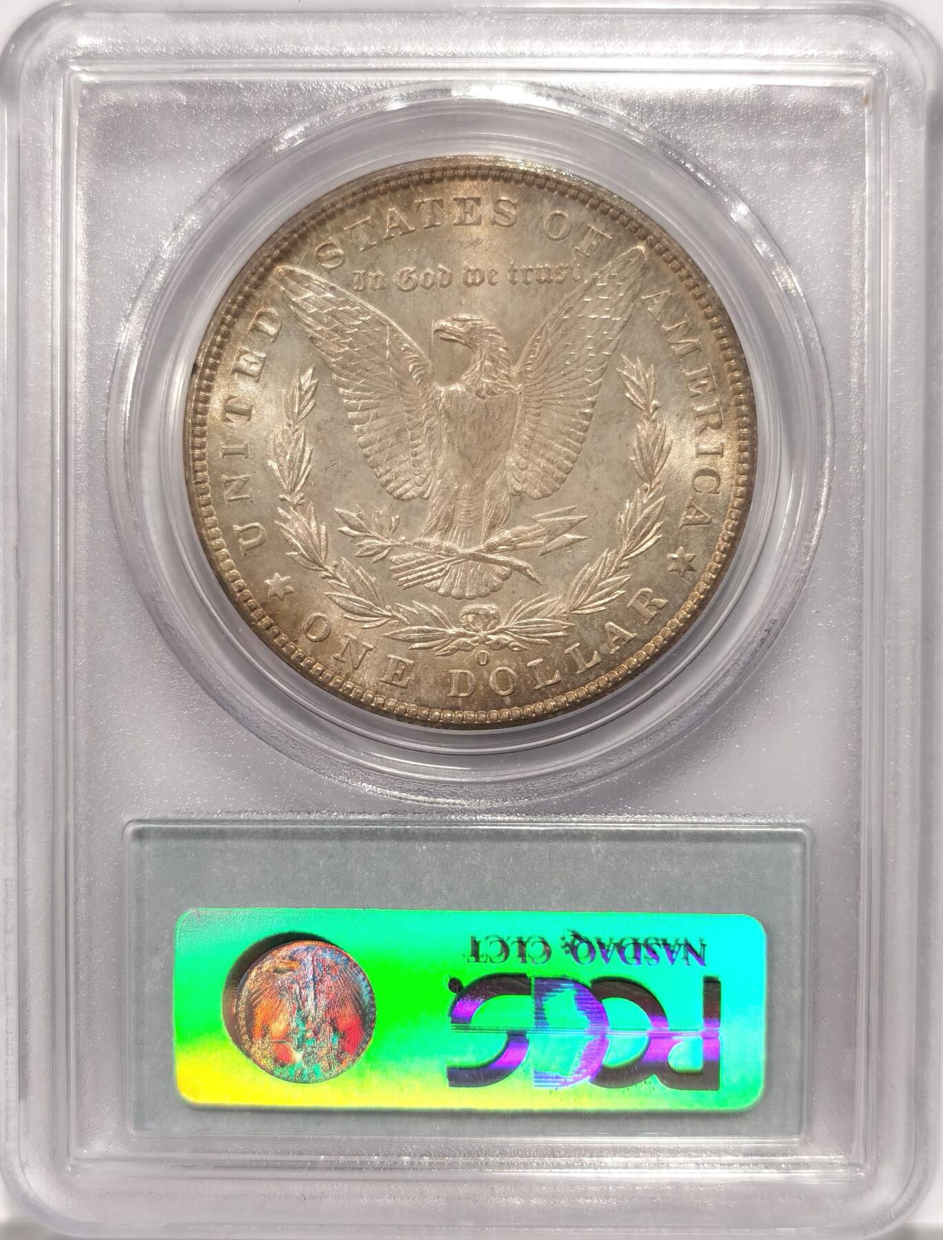 博洋堂“长夏未央”8月精品专场暨第089期（全场包邮） PCGS MS65 美国1900年O版摩根大银币，相对少见年份，淡淡的五彩包浆