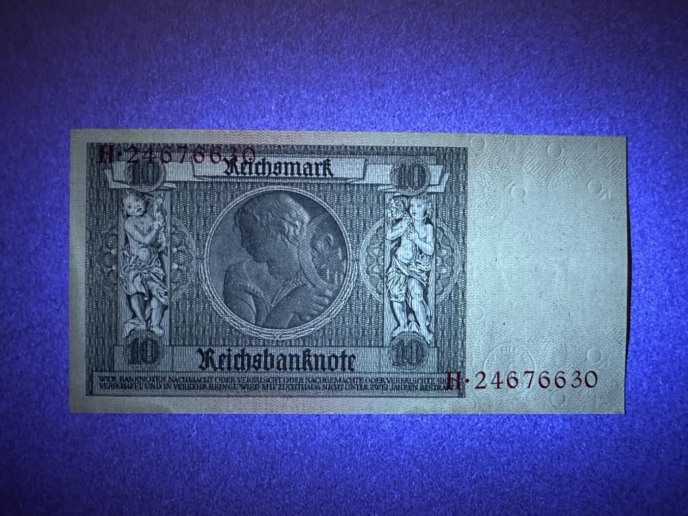 《张总收藏》165期-周日外币超精品 德国10马克 UNC 1929年老纸币 边缘轻微泛黄