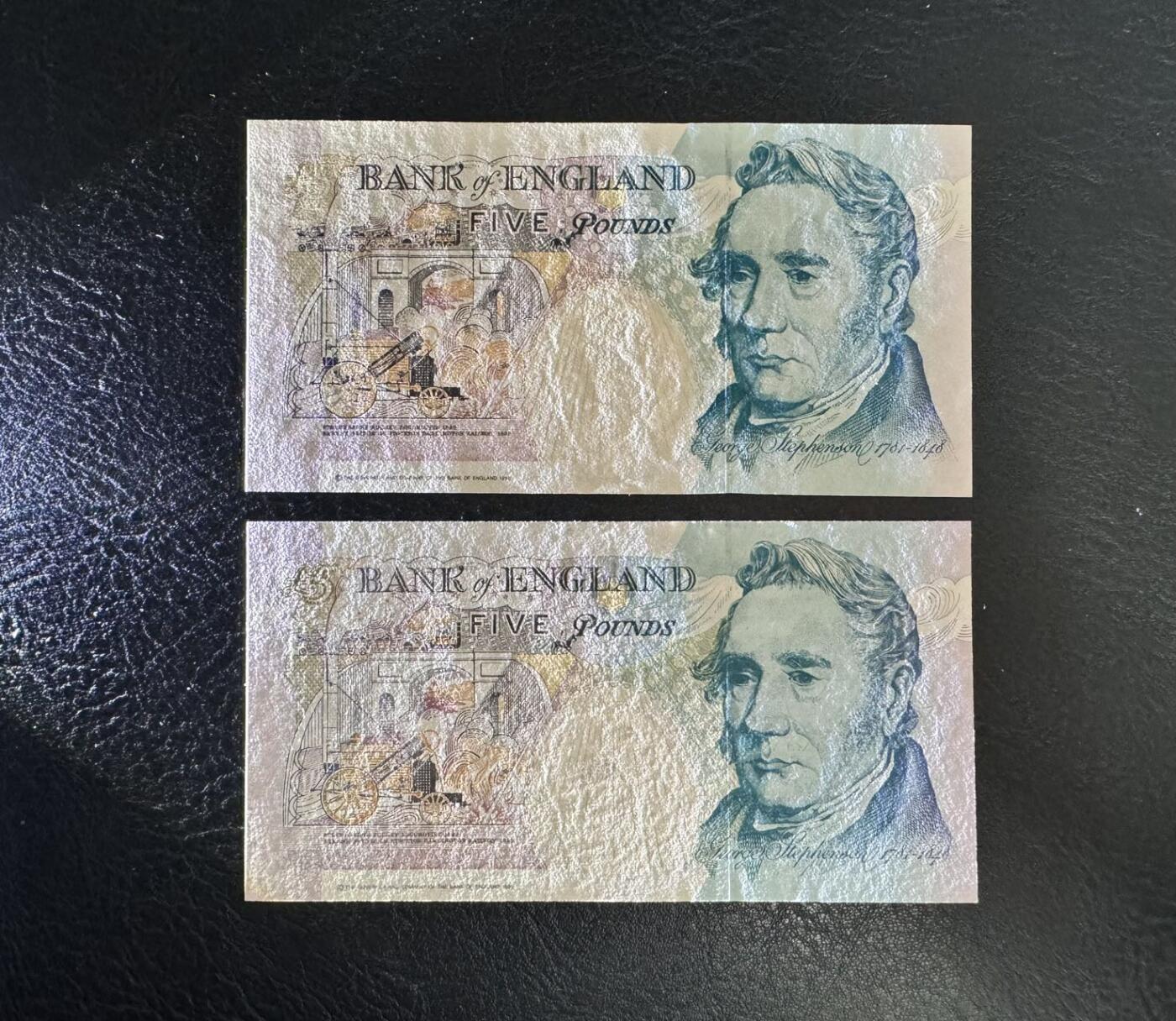 收藏联盟Quantum Auction 第372期拍卖  英国1990年版5镑皇冠版 品相UNC 号码无4 A03冠稀少签名 轻微潮版