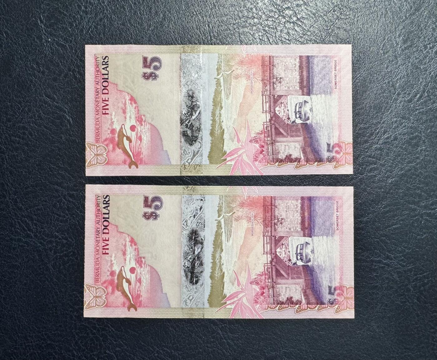 收藏联盟Quantum Auction 第372期拍卖  百慕大2009年5元首发洋葱冠两张 品相全新UNC 号码无3457朦胧号
