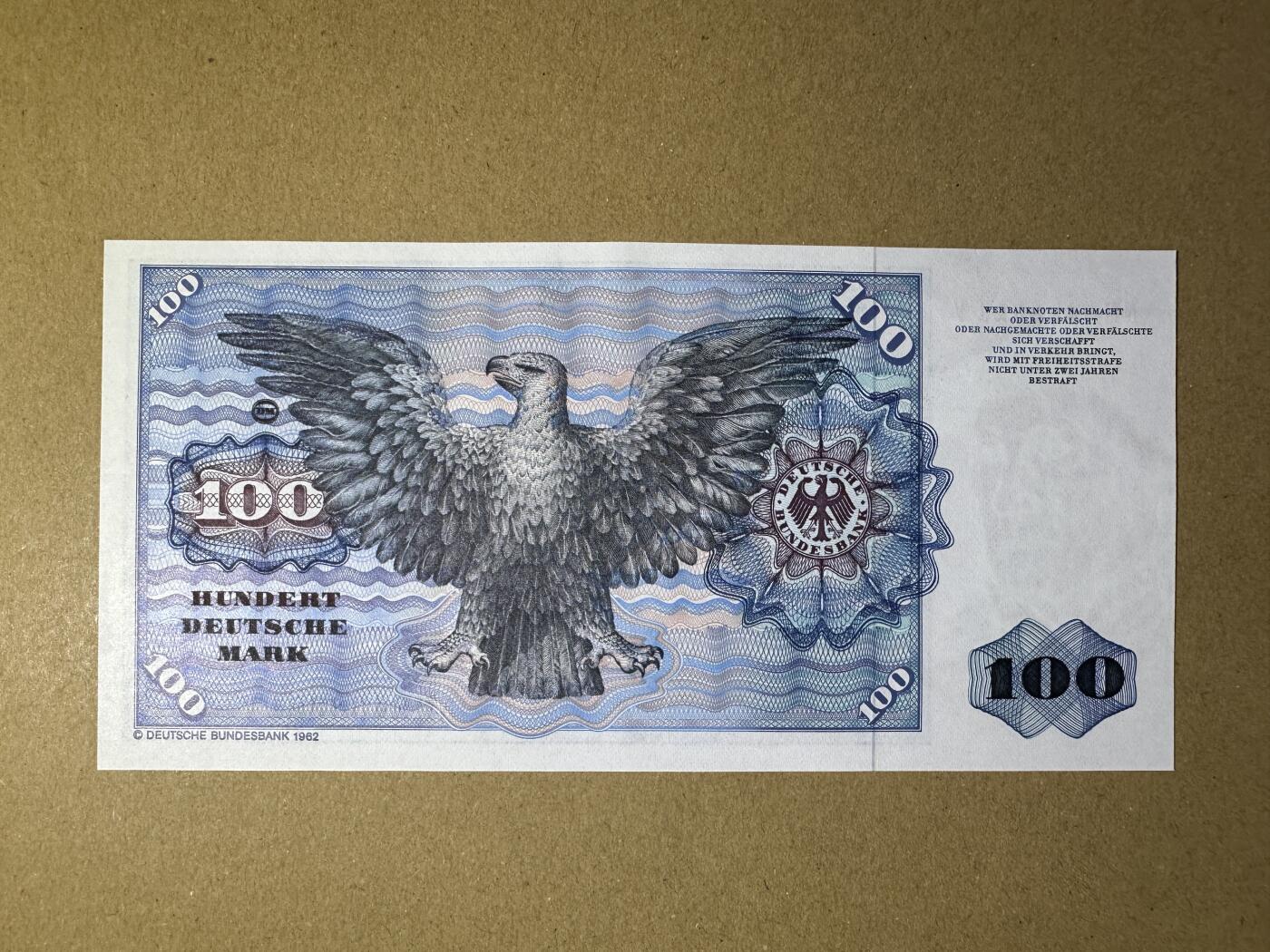 《张总收藏》165期-周日外币超精品 德国100马克 UNC 1980年 倒二版 明斯特