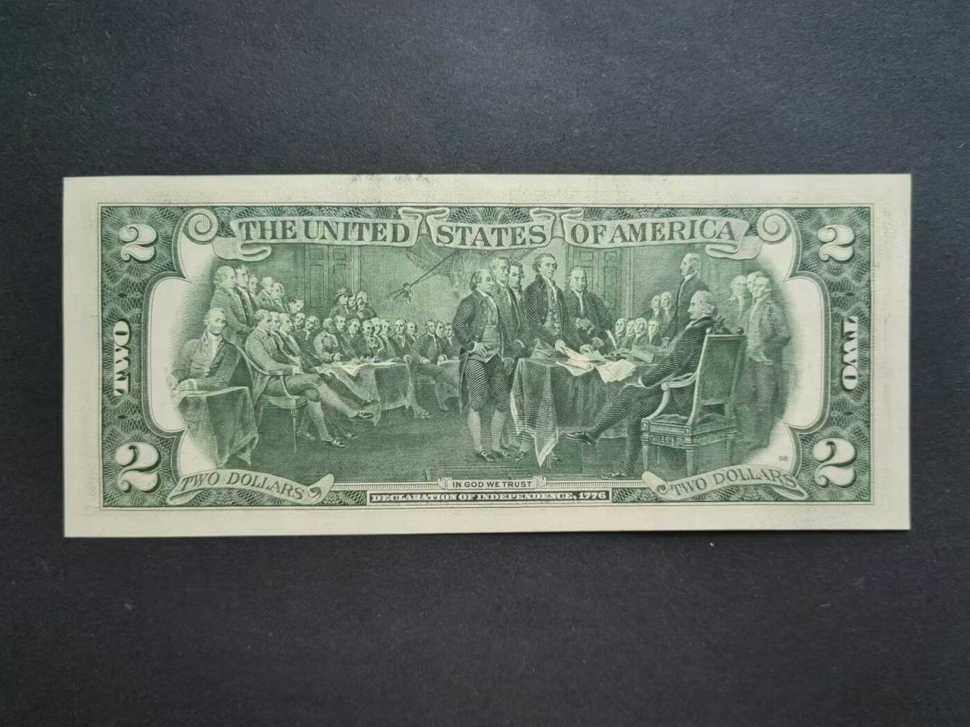 外币专场240831第九场 美国🇺🇸1976年2美元，全新品相UNC。