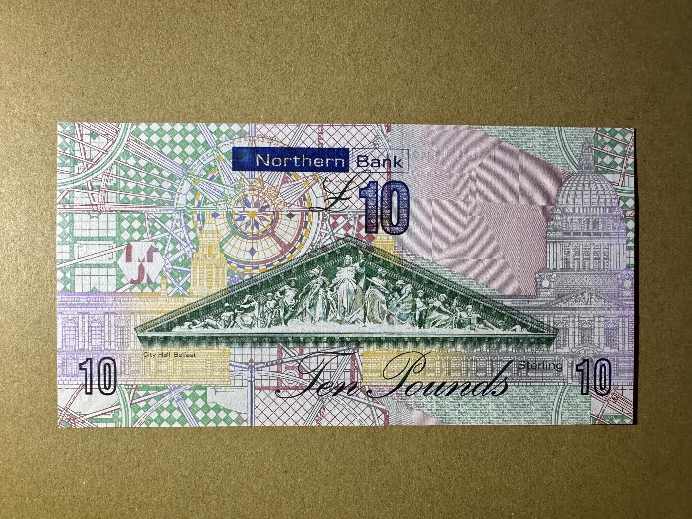 《张总收藏》165期-周日外币超精品 北爱尔兰10镑 UNC 北方银行 2008年 发明家邓洛普