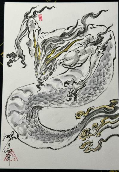 白泽拍卖卡手绘专场第6期（秀色映凉月，清风生早秋） - 2024 沈鑫手绘画 鼓 18cm*12cm 沈鑫亲签钤印
