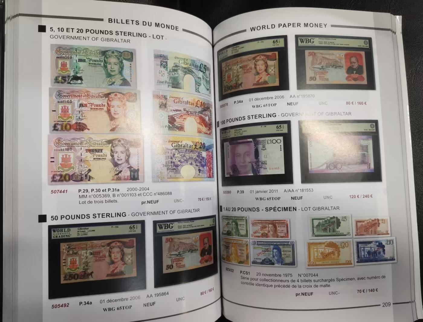 《张总收藏》165期-周日外币超精品 (Live Auction法国cgb.fr印刷，原装进口9成新)法属&世界纸币目录2024年4月版