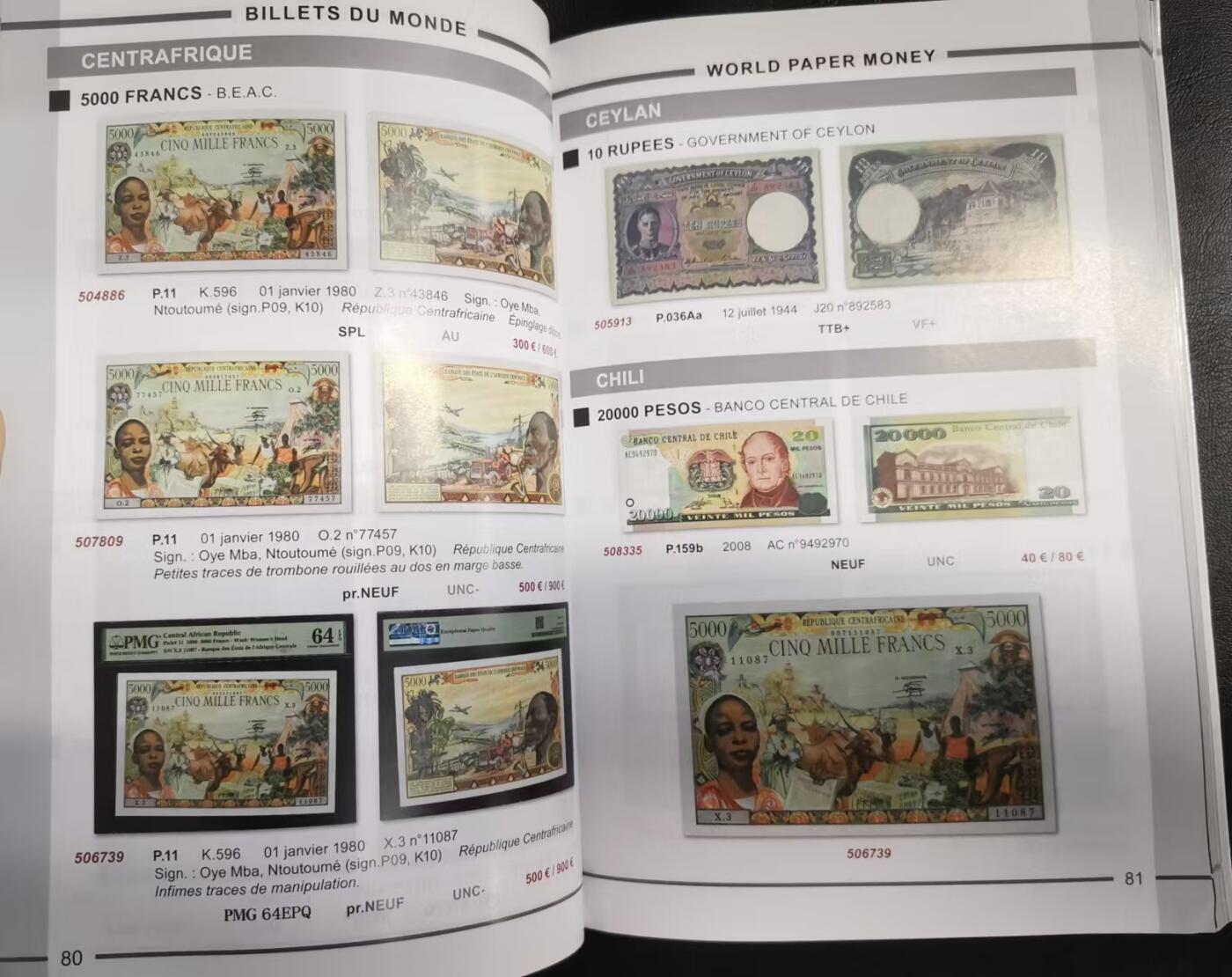 《张总收藏》165期-周日外币超精品 (Live Auction法国cgb.fr印刷，原装进口9成新)法属&世界纸币目录2024年4月版
