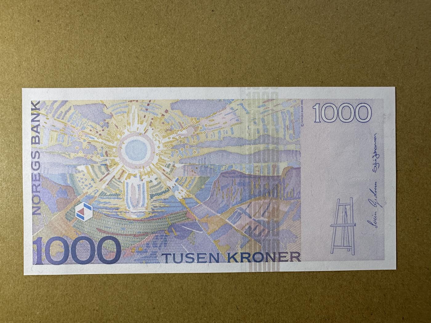 《张总收藏》165期-周日外币超精品 挪威1000克朗 UNC 2001年首发年 挪威表现主义画家爱德华·蒙克 无4