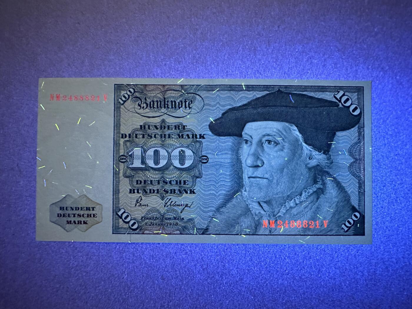 《张总收藏》165期-周日外币超精品 德国100马克 UNC 1980年 倒二版 明斯特