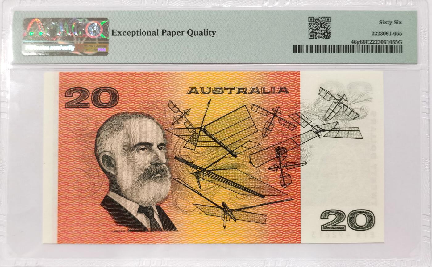 博洋堂“长夏未央”8月精品专场暨第089期（全场包邮） 澳大利亚1989年20元  PMG66EPQ 王牌飞行员史密斯