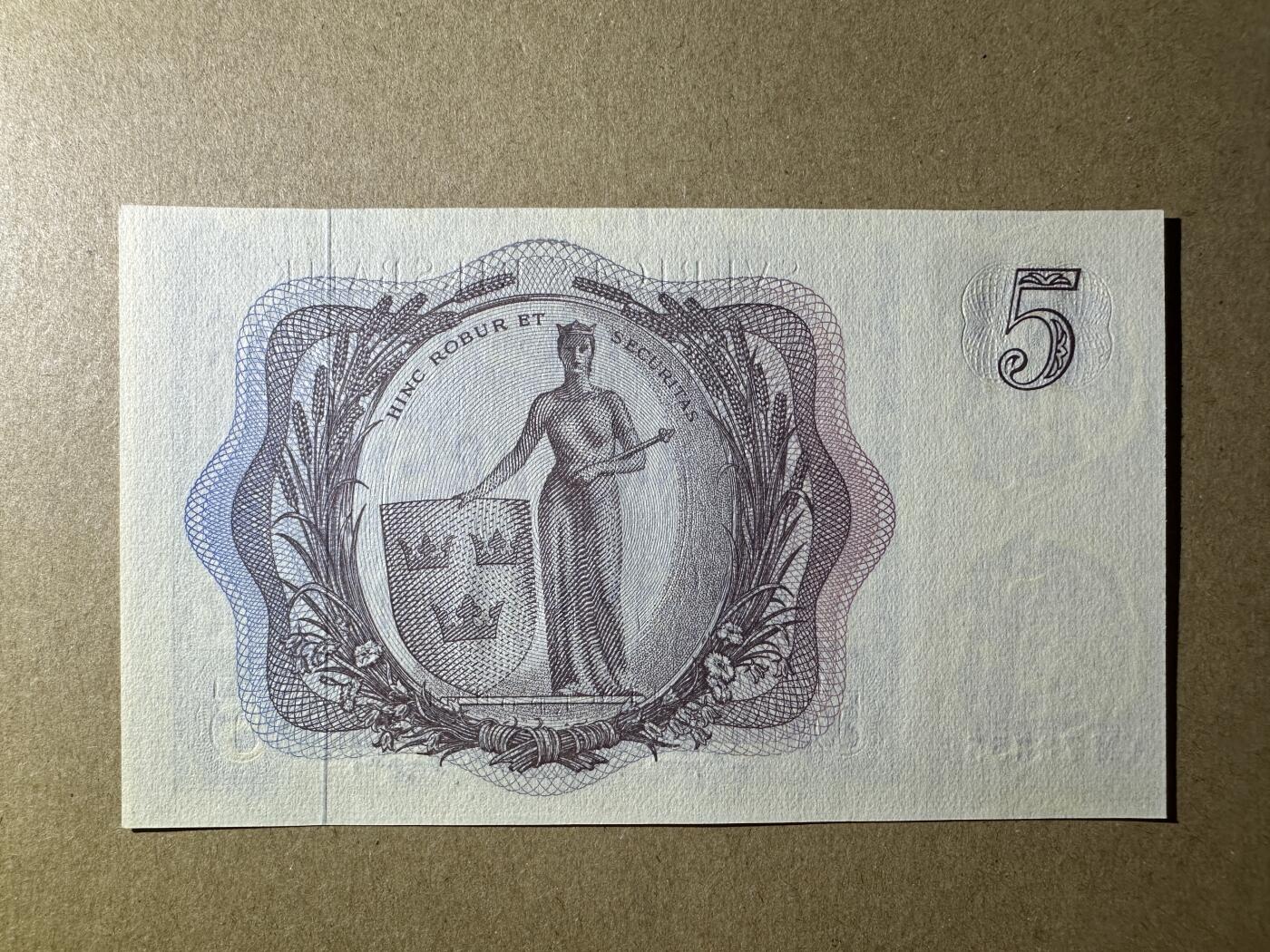 《张总收藏》165期-周日外币超精品 瑞典5克朗 UNC 1963年 无4