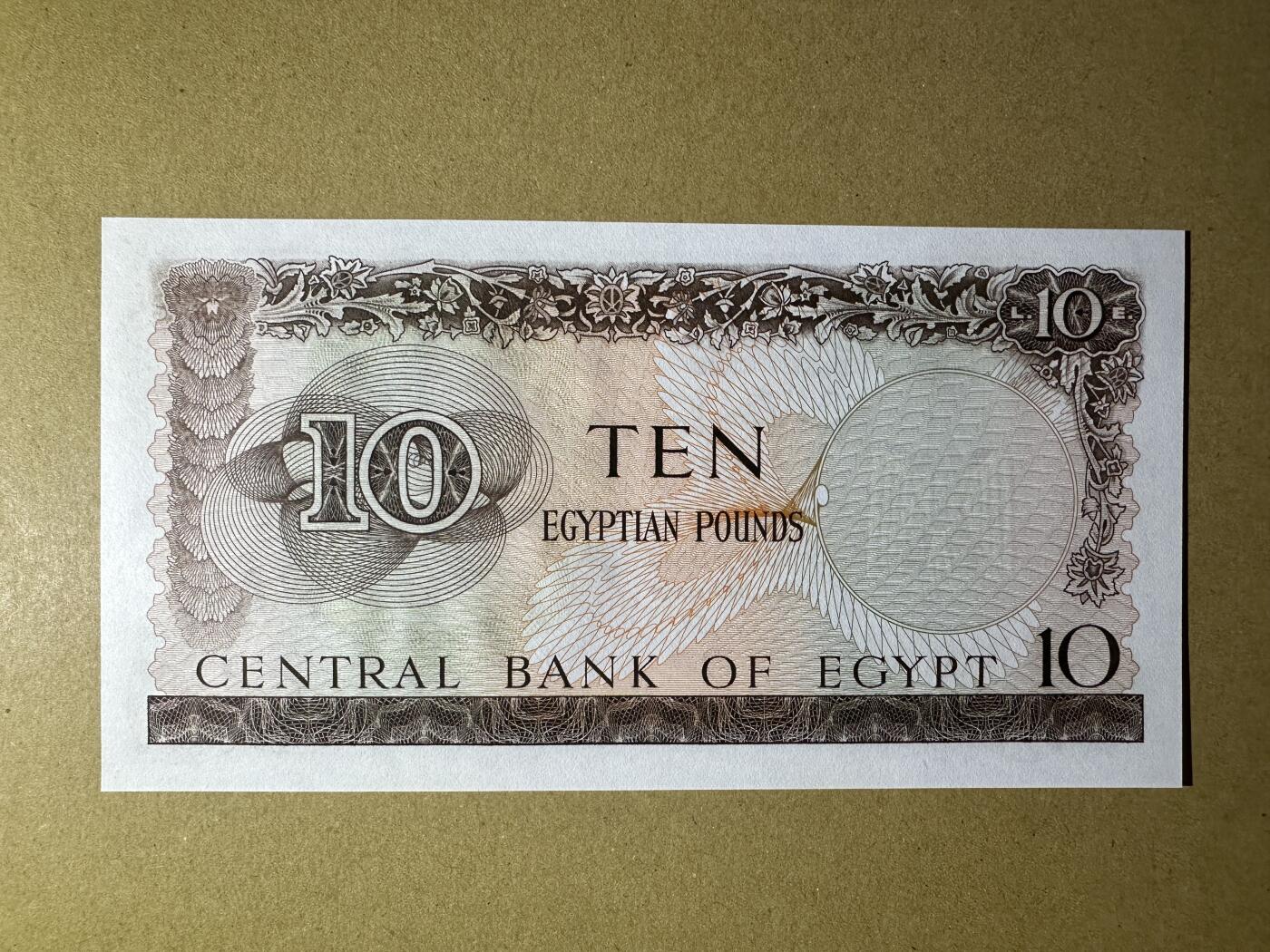 《张总收藏》165期-周日外币超精品 埃及10镑 UNC 1964年 大票幅 无4