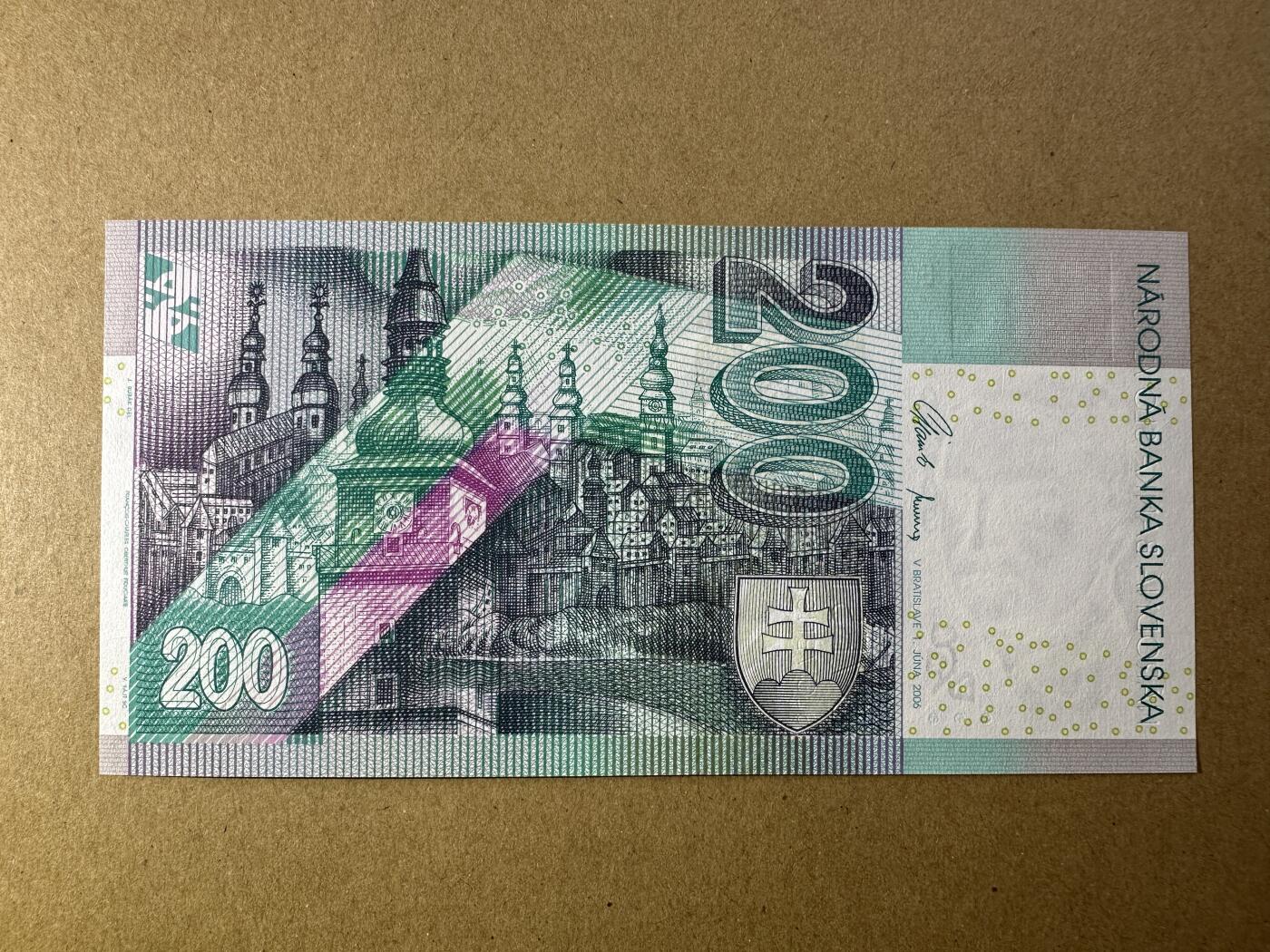 《张总收藏》165期-周日外币超精品 斯洛伐克200克朗 UNC 2006年 无4尾8