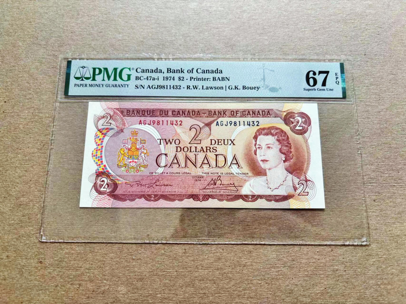 【Blue Auction】✨世界纸币精拍第536期【精】 加拿大 1974年2元 PMG67EPQ高分  