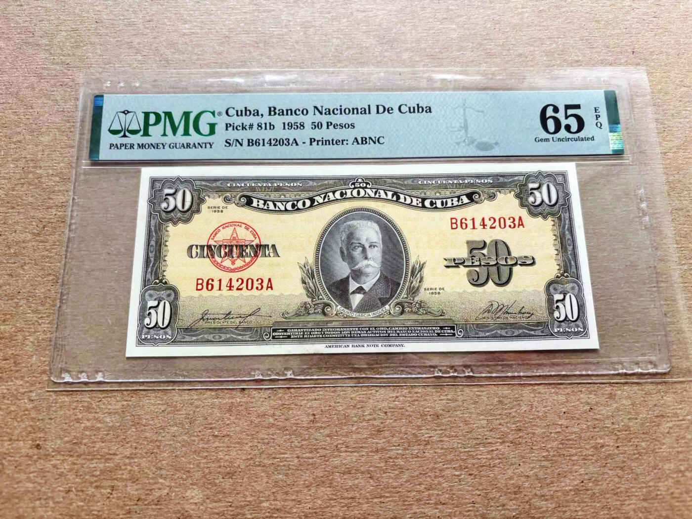 【Blue Auction】✨世界纸币精拍第536期【精】 古巴 1958年50比索 PMG65EPQ 