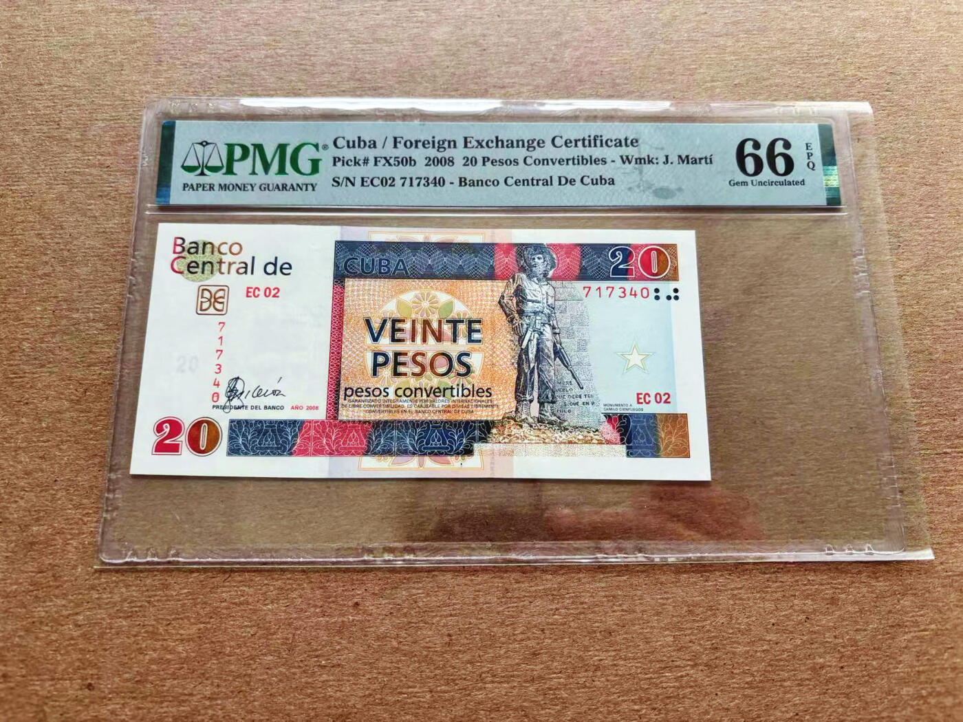 【Blue Auction】✨世界纸币精拍第536期【精】 古巴 2008年20比索PMG66EPQ 外汇兑换券