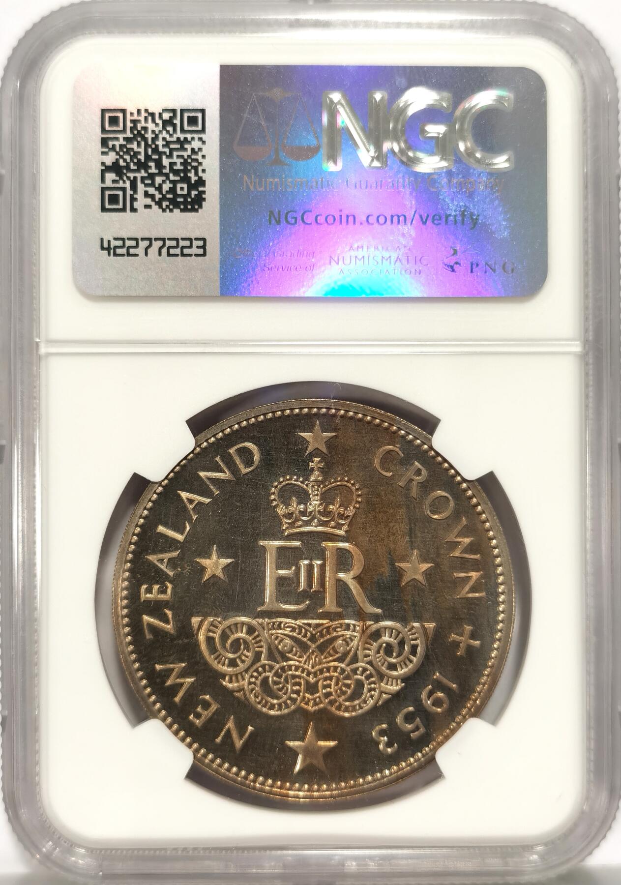 博洋堂“长夏未央”8月精品专场暨第089期（全场包邮） NGC PF66CAM 新西兰1953年伊丽莎白二世登基精制1克朗 亚军分 仍有CAM不易 收藏级品相 潜力远超本土版本