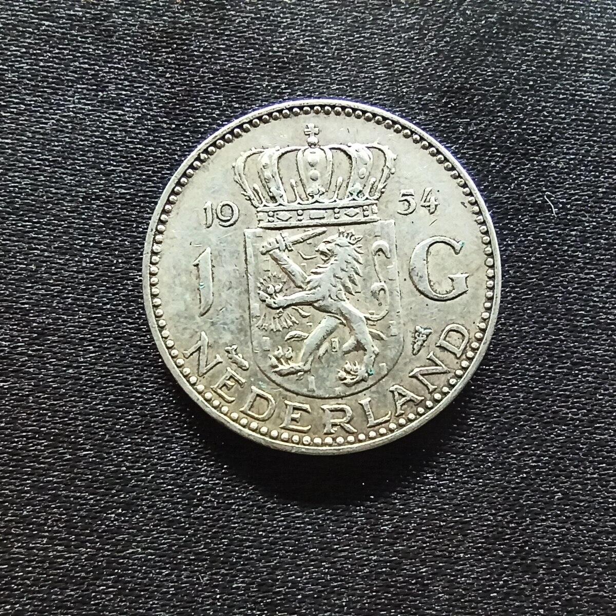 邮泉阁限时拍卖第十四场 各国硬币专场（拍卖结束后请付邮费，存留时间过长需全部邮寄） 荷兰1954年1盾0.720银币6.5克