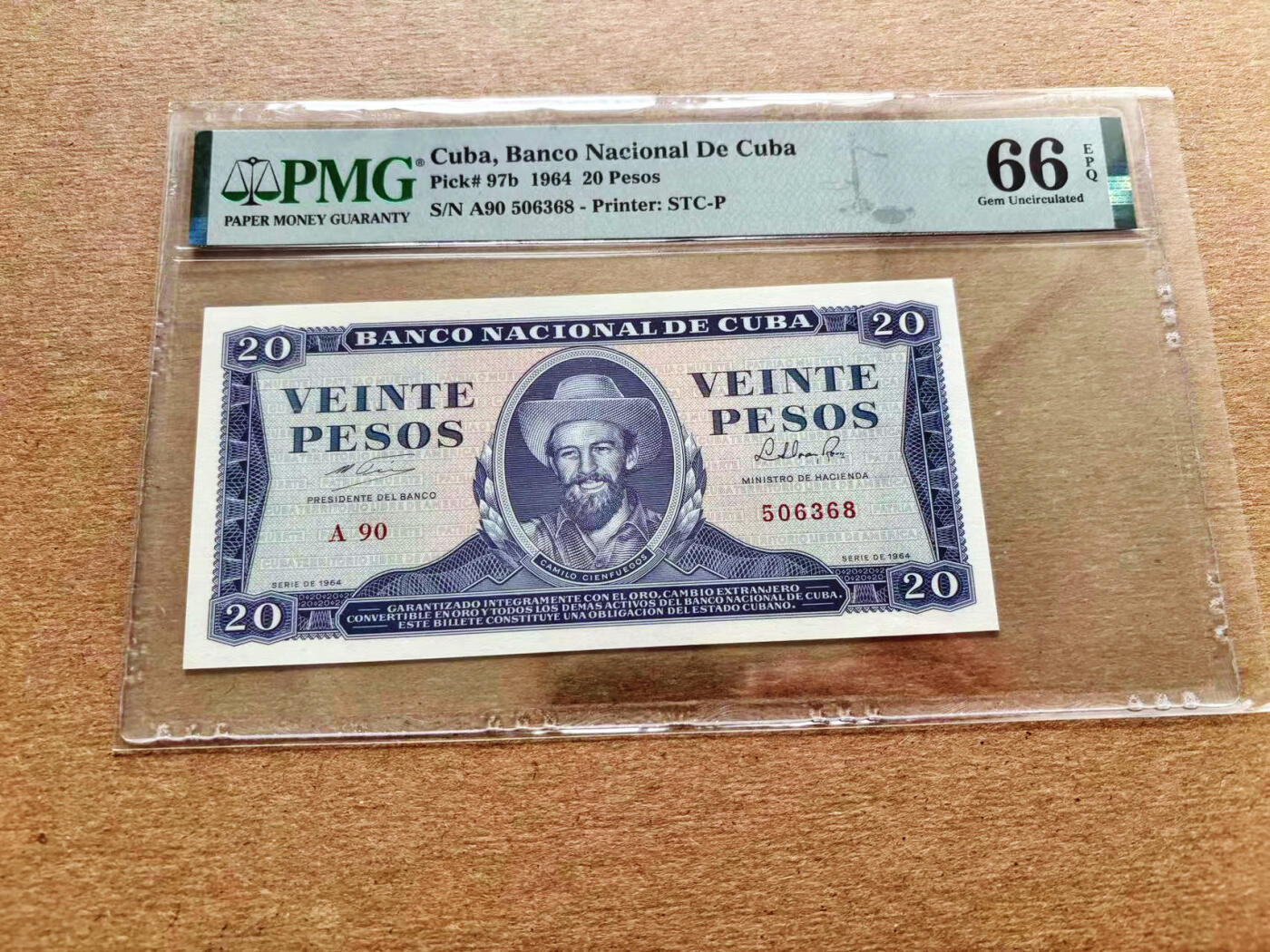 【Blue Auction】✨世界纸币精拍第536期【精】 【无47】古巴 1964年20比索PMG66EPQ