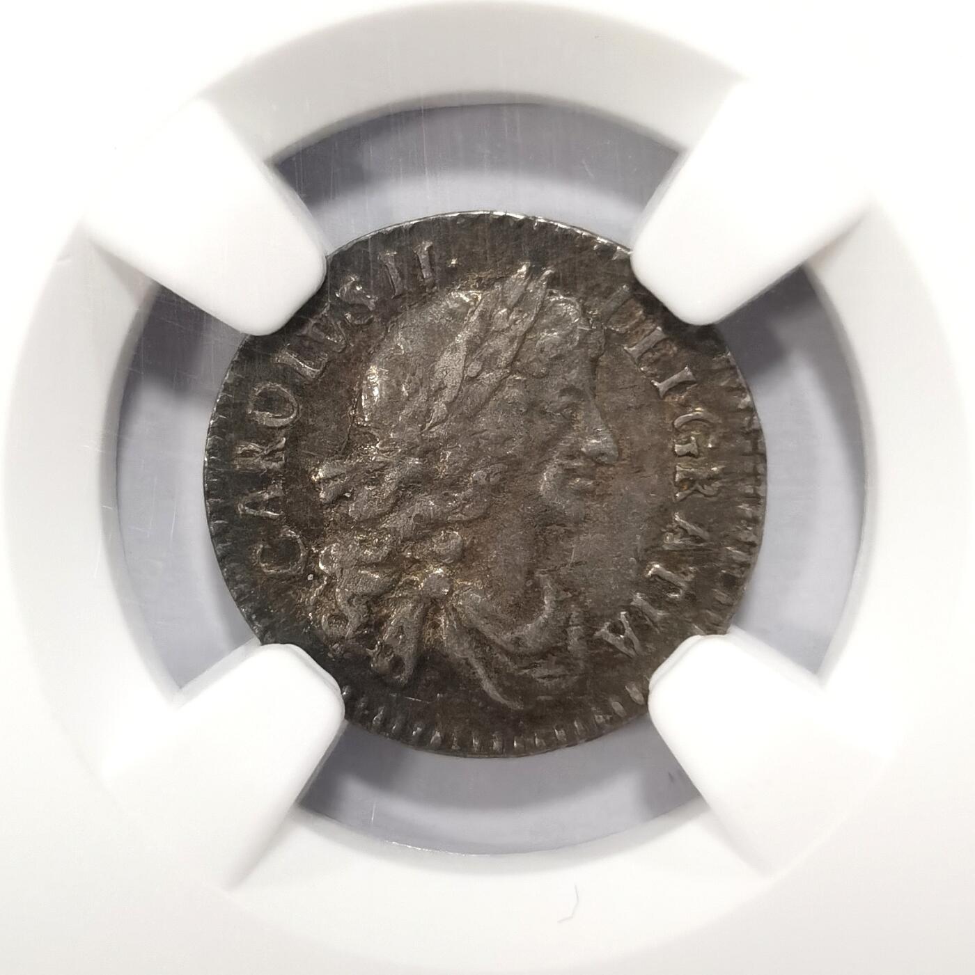 博洋堂“长夏未央”8月精品专场暨第089期（全场包邮） NGC AU55 英国1678年查尔斯二世2便士濯足银币 冠军分