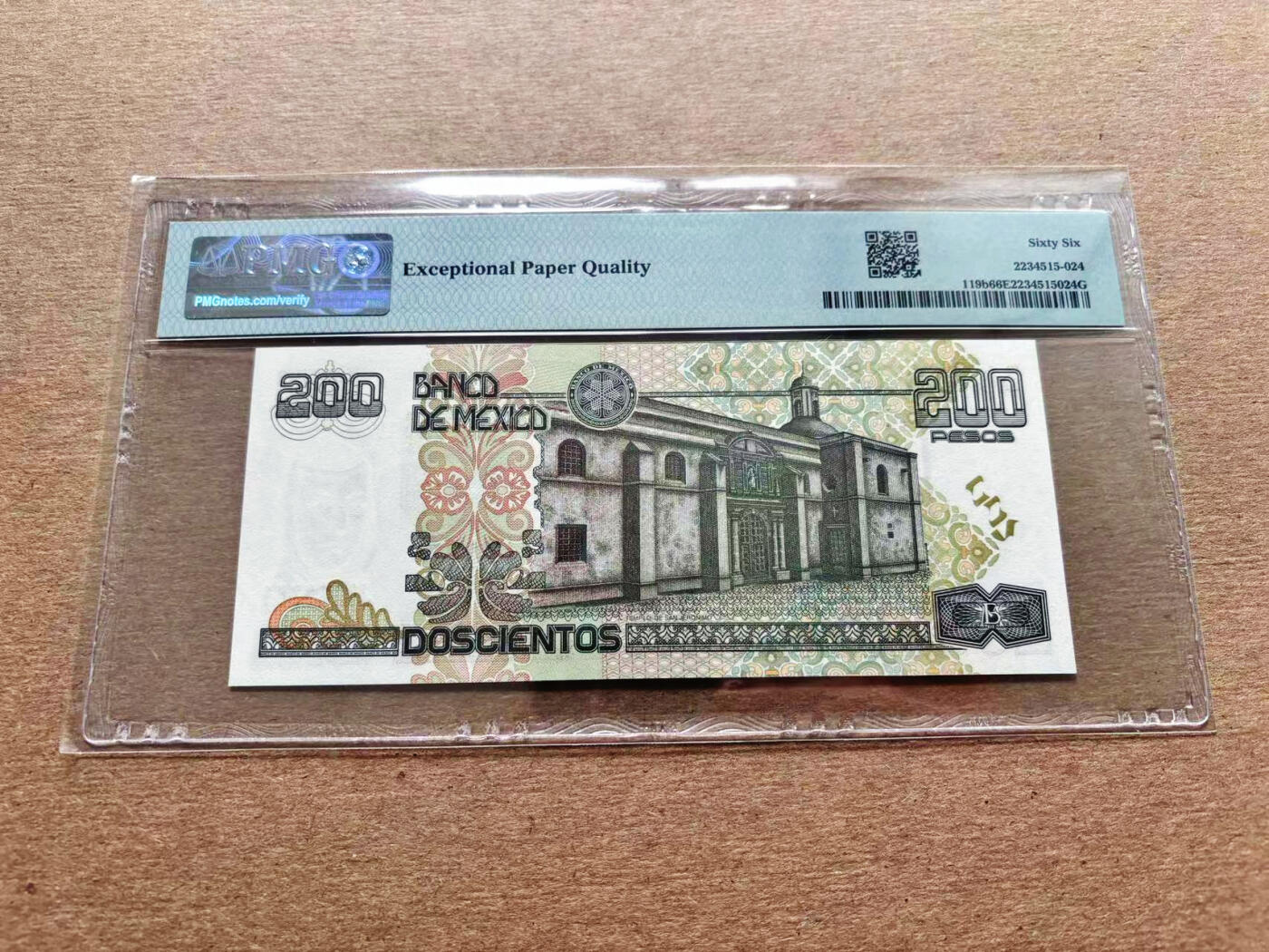 【Blue Auction】✨世界纸币精拍第536期【精】 墨西哥 2002-03年200比索 PMG66EPQ 