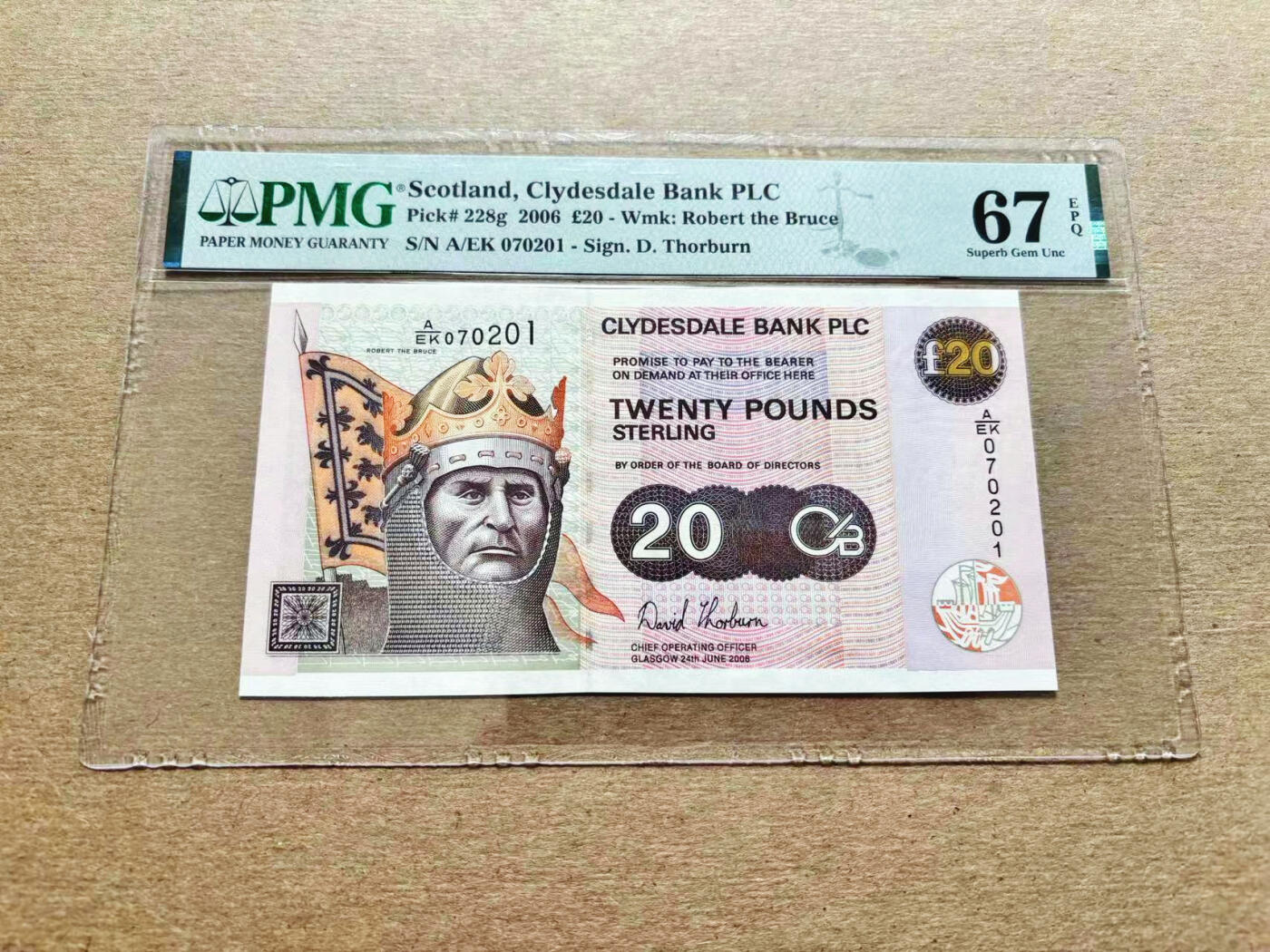 【Blue Auction】✨世界纸币精拍第536期【精】 苏格兰 2006年20镑  PMG67EPQ高分 