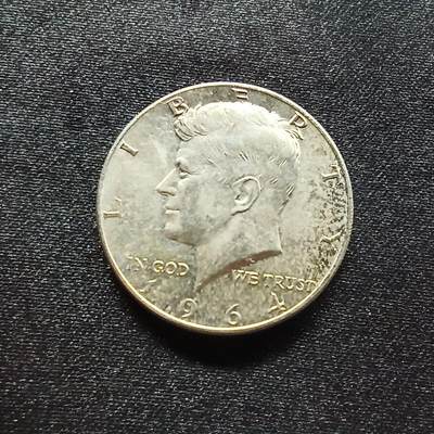 邮泉阁限时拍卖第十四场 各国硬币专场（拍卖结束后请付邮费，存留时间过长需全部邮寄） - 美国1964年½美元0.900银币12.5克