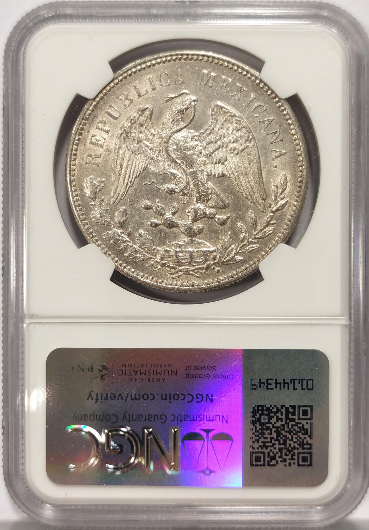 博洋堂“长夏未央”8月精品专场暨第089期（全场包邮） NGC MS61 墨西哥1908年MO GV版直边鹰洋