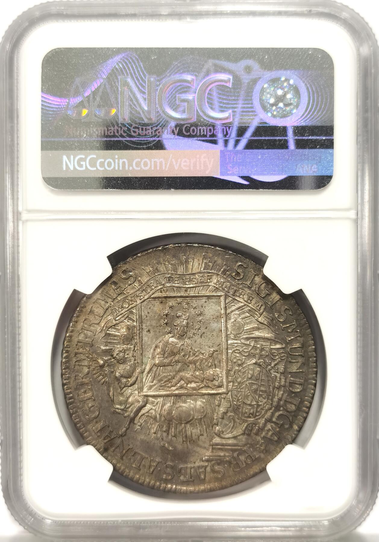 博洋堂“长夏未央”8月精品专场暨第089期（全场包邮） NGC MS61 神罗萨尔茨堡1758年西格蒙德三世红衣主教泰勒 老五彩 非常少见的MS老泰勒