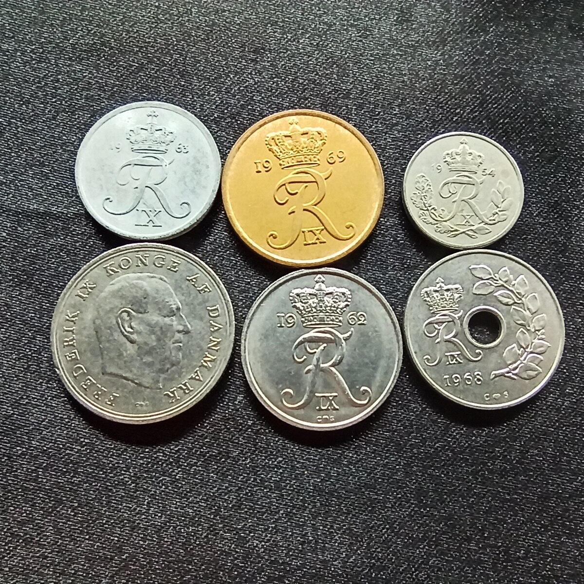 邮泉阁限时拍卖第十四场 各国硬币专场（拍卖结束后请付邮费，存留时间过长需全部邮寄） 丹麦腓特烈九世国王6枚