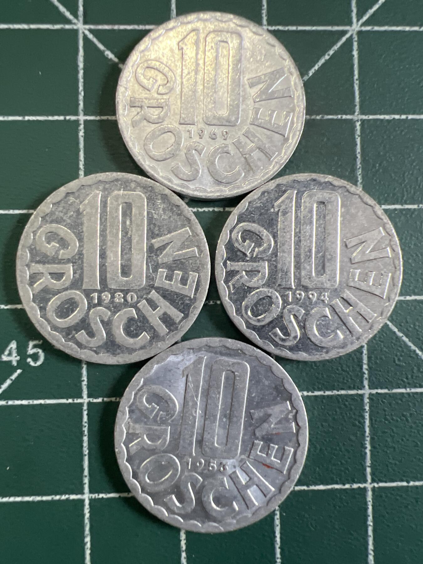 第693期 硬币专场 （无押金，捡漏，全场50包邮，偏远地区除外，接收代拍业务，本店十天发一次货） 奥地利10格罗申  4枚