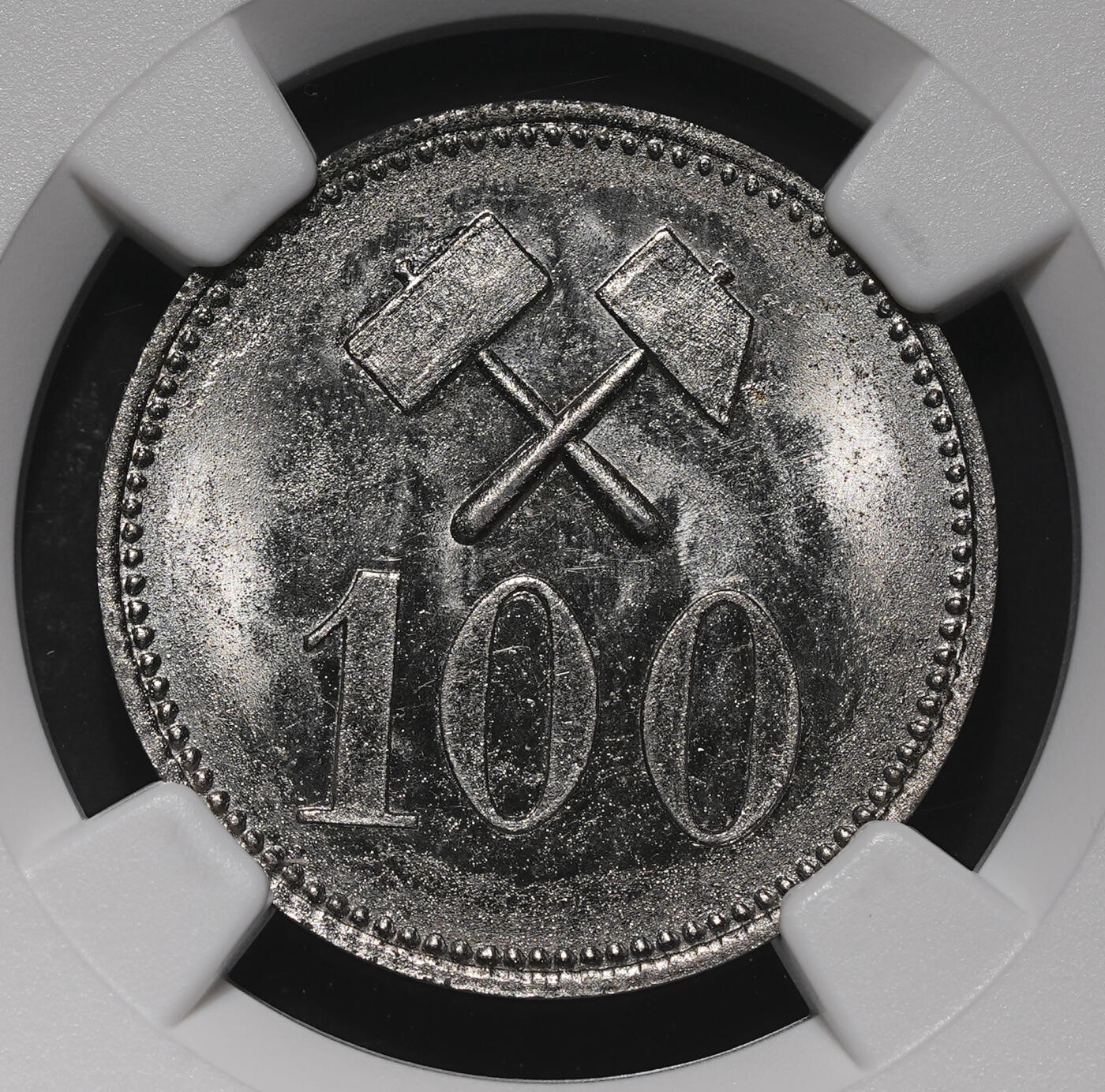 修遠堂世界钱币第三十八期 全场包邮 稀有 NGC MS64 格陵兰矿产公司100欧尔代用币  仅铸造5000枚