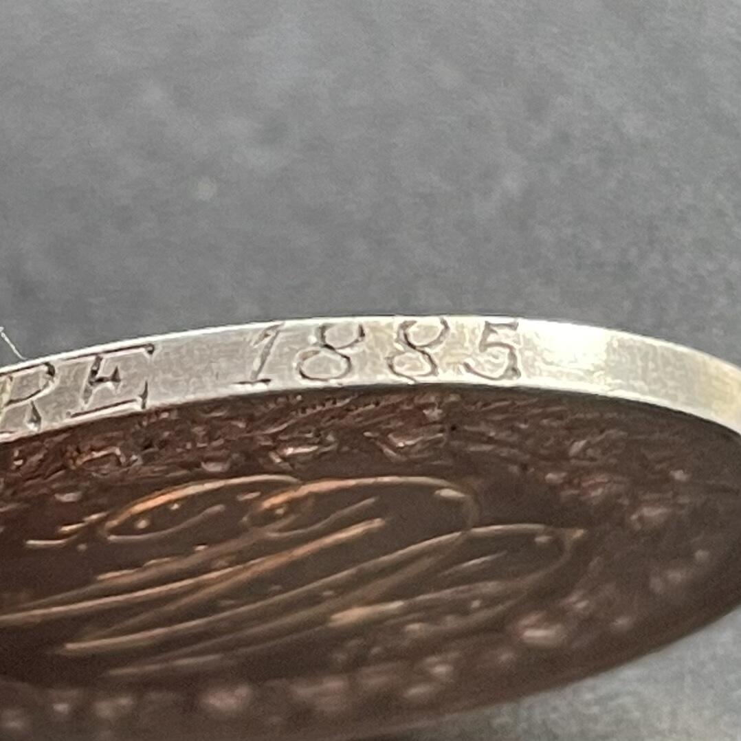 「木头集藏」章牌专场-第46期 1885年法国婚礼银章，直径：30mm，12.2g，边铭：蜜蜂 ARGENT （1860-1879年），背面手工花体字还不错