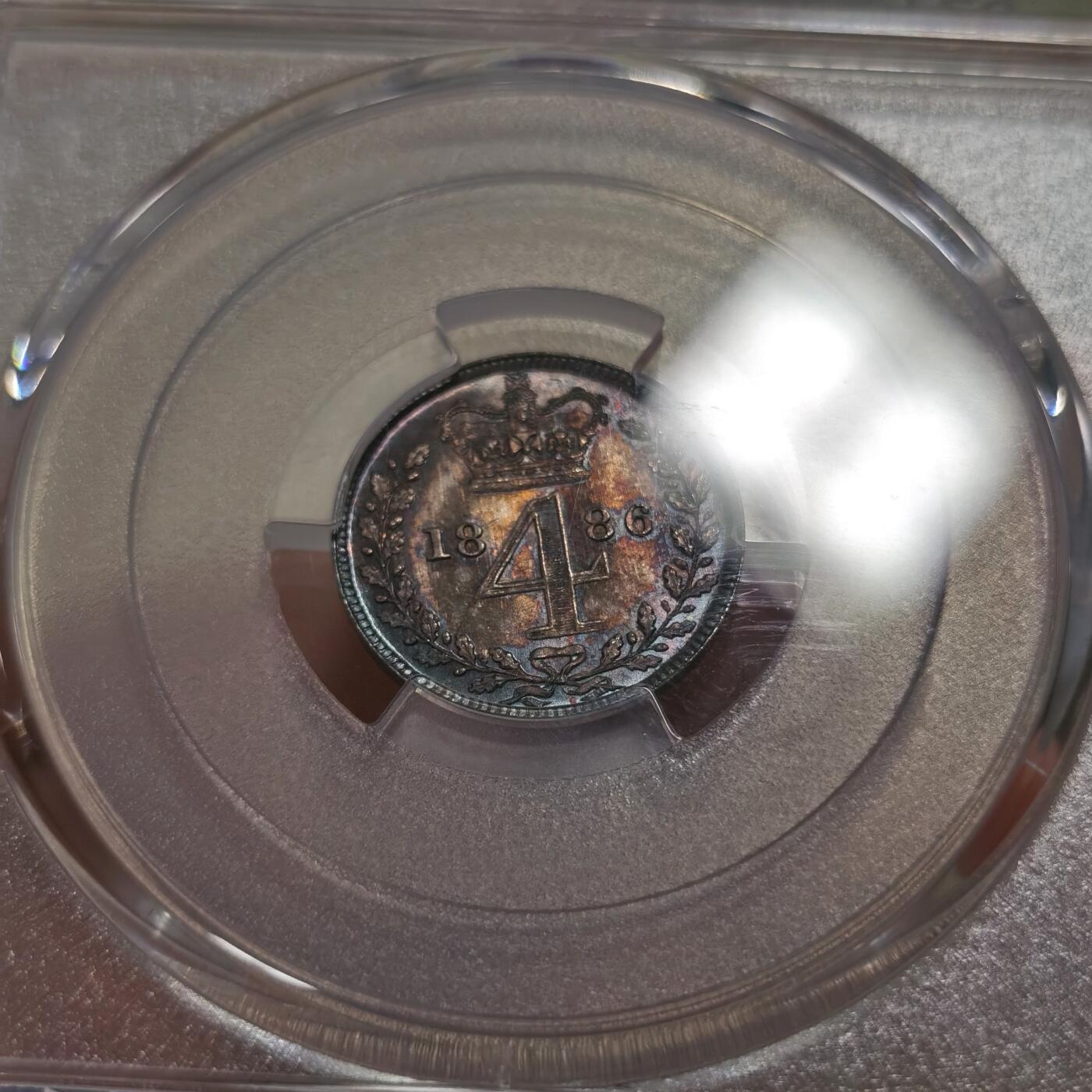 博洋堂“长夏未央”8月精品专场暨第089期（全场包邮） PCGS PL66-67 英国1886年维多利亚濯足币4枚一套，罕见极品高分五彩，其中2D、3D、4D均为冠军分！附带原盒传承有序