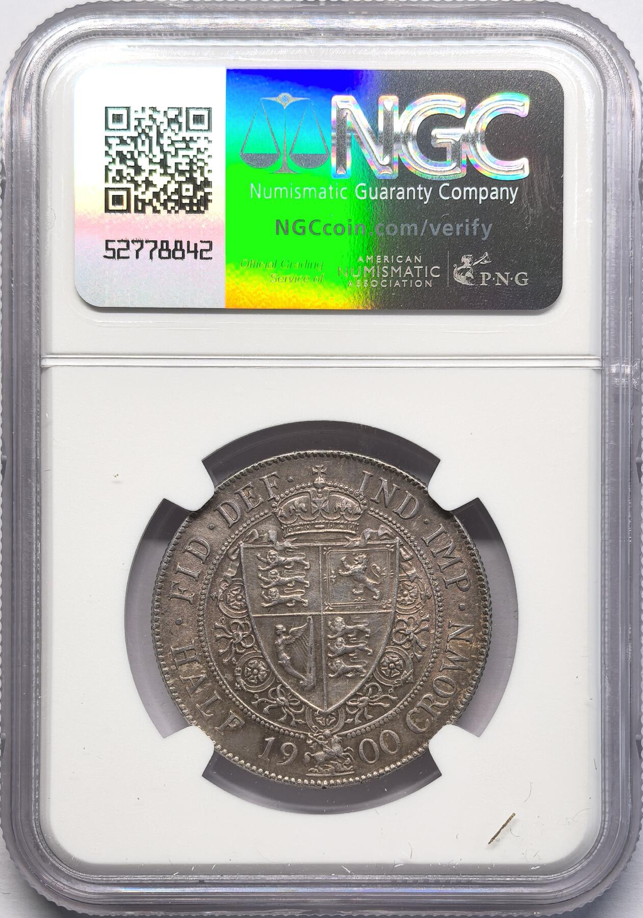 凡希社世界钱币微拍第二百八十三期 1900英国老维批纱1/2克朗NGC-UNCD