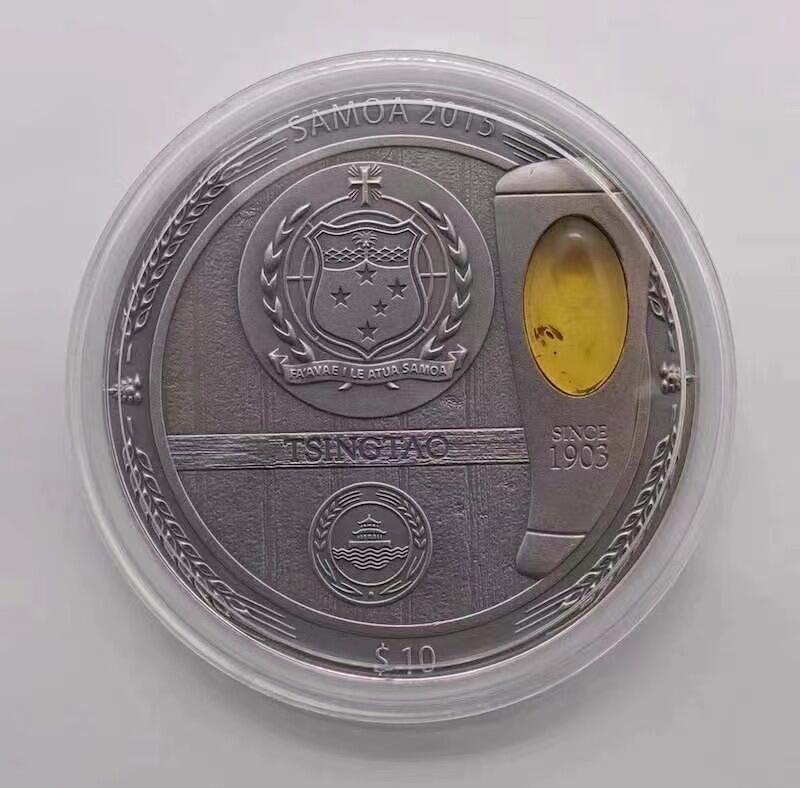 【金钰满堂钱币】拍卖第二十四期 金银币NGC评级币 纪念章 龙钞 萨摩亚.2015年青岛啤酒博物馆含琥珀银币.2盎司.带盒证