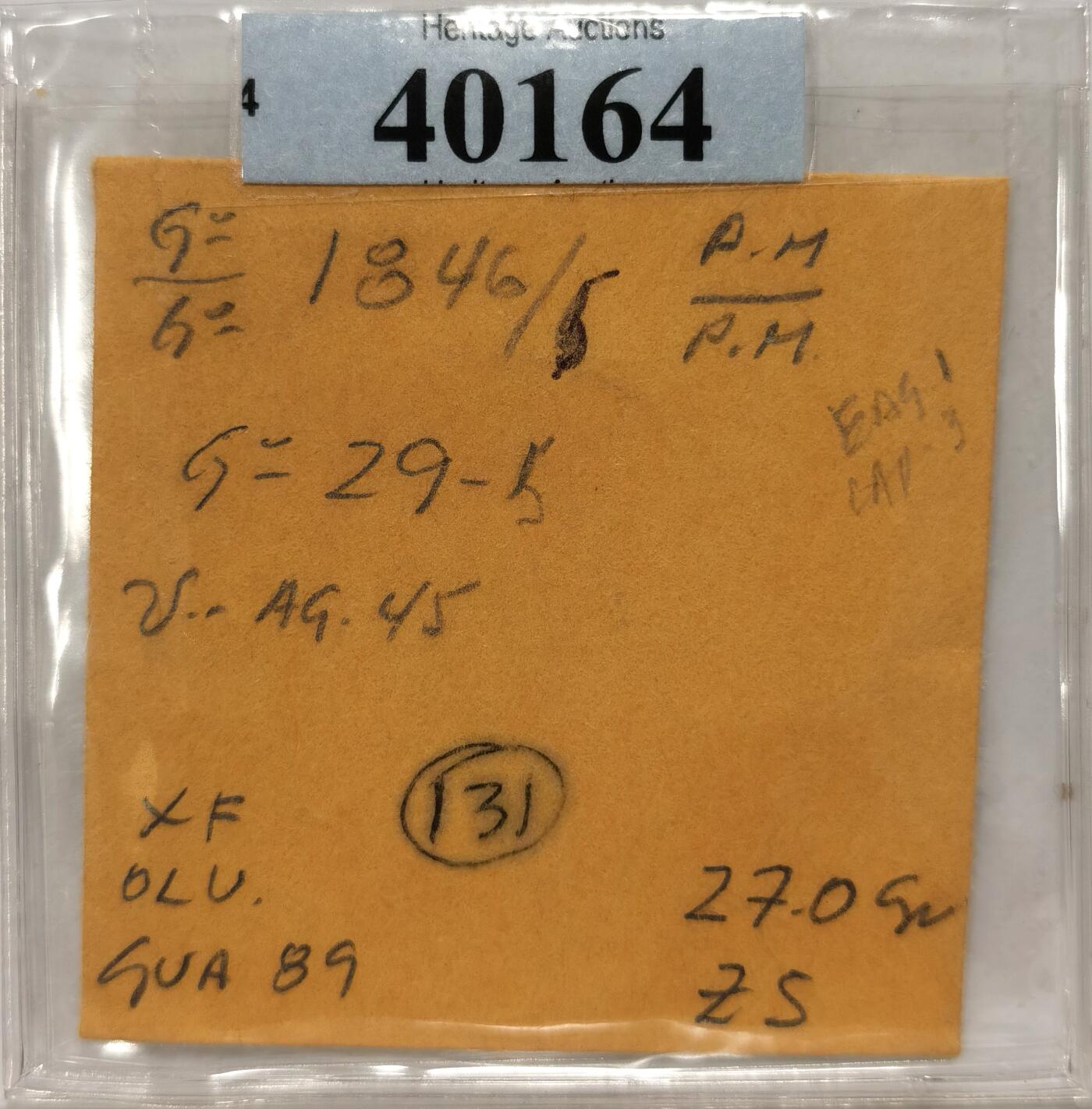 博洋堂“长夏未央”8月精品专场暨第089期（全场包邮） NGC MS63 墨西哥1846年GO PM版花边鹰洋，少见早期六级鹰，国外起飞品种，带藏家原始纸袋