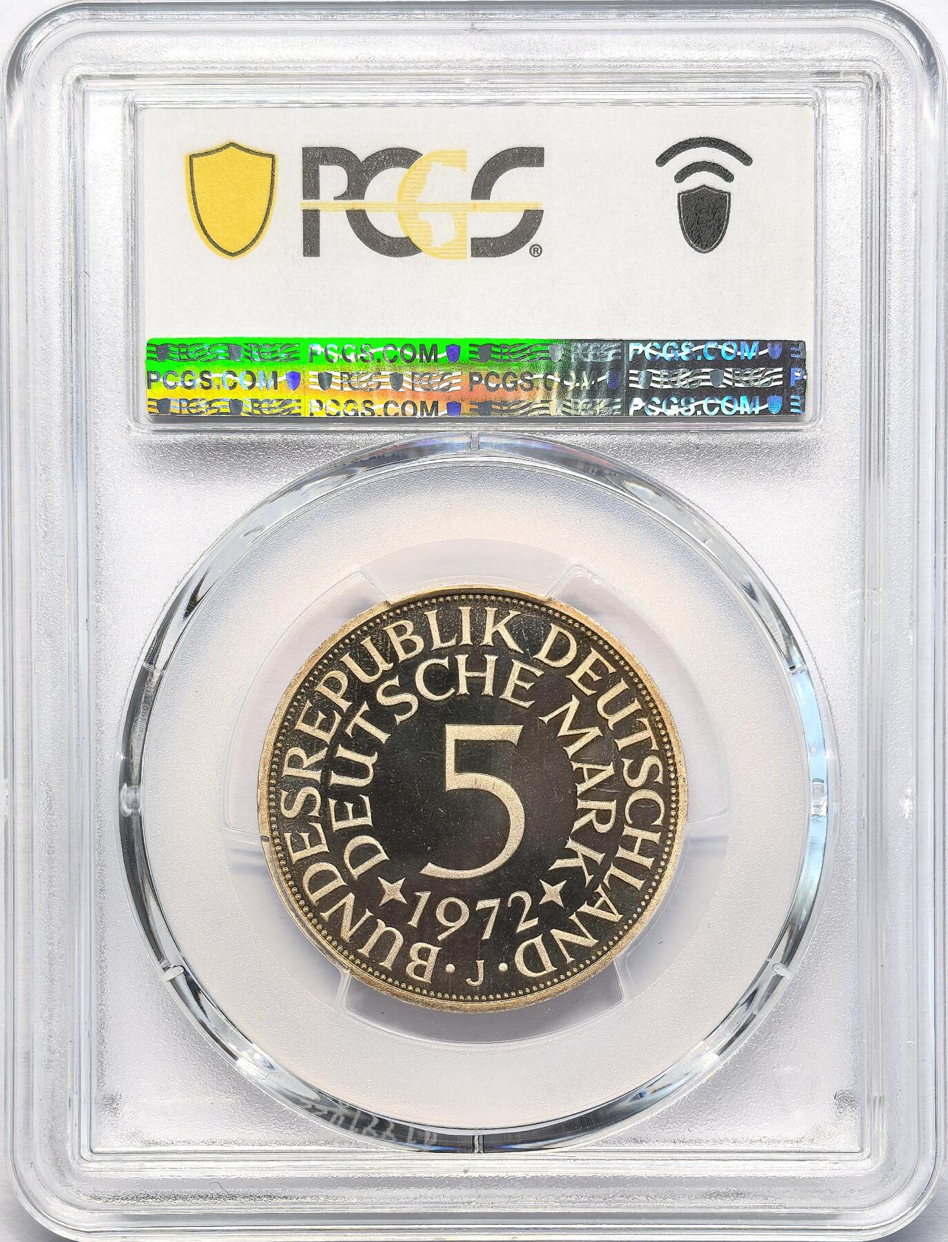 凡希社世界钱币微拍第二百八十三期 1972J联邦德国5马克银币精铸PCGS-PF67DCAM