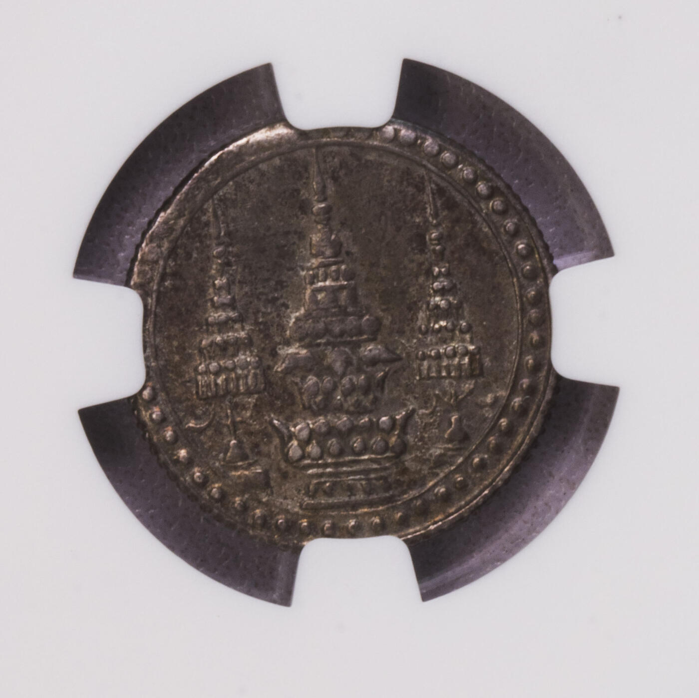 NGC-AU58 1869泰国大象1/4铢银币