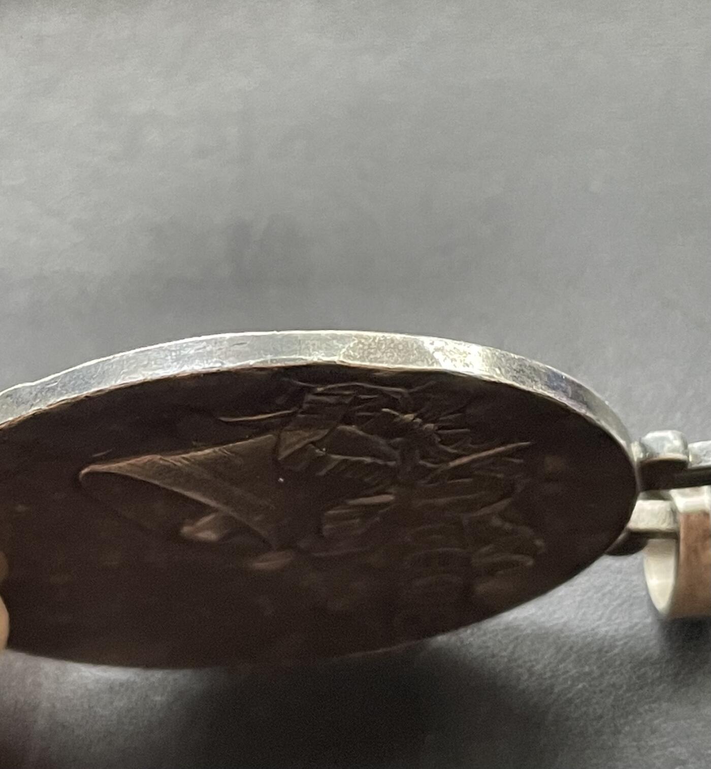 「木头集藏」章牌专场-第46期 法国宗教洗礼大银章  直径：50 mm，55.6 g，少见银章。