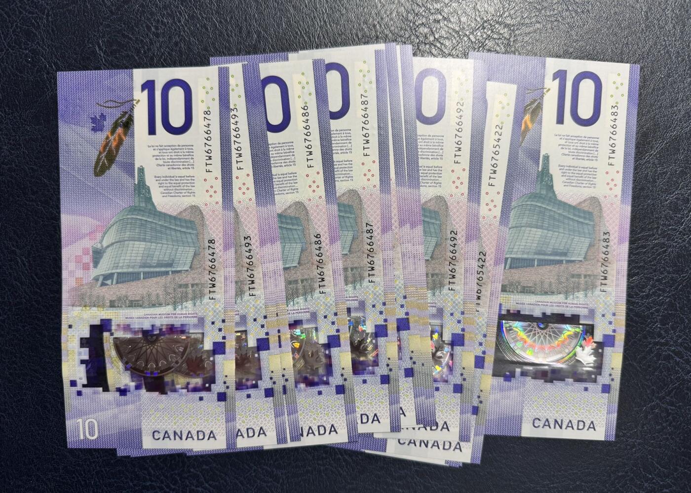 收藏联盟Quantum Auction 第373期拍卖  加拿大2018年10元首发FTW冠二十张 品相全新UNC 