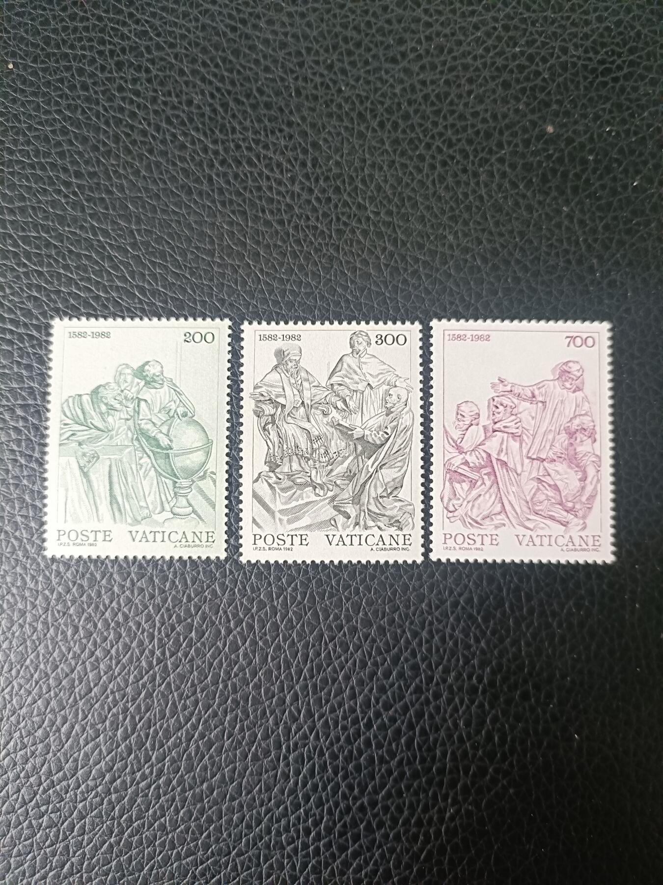 100外国邮票 梵蒂冈1982年 公元历法颁布400周年 3全 新 雕刻版