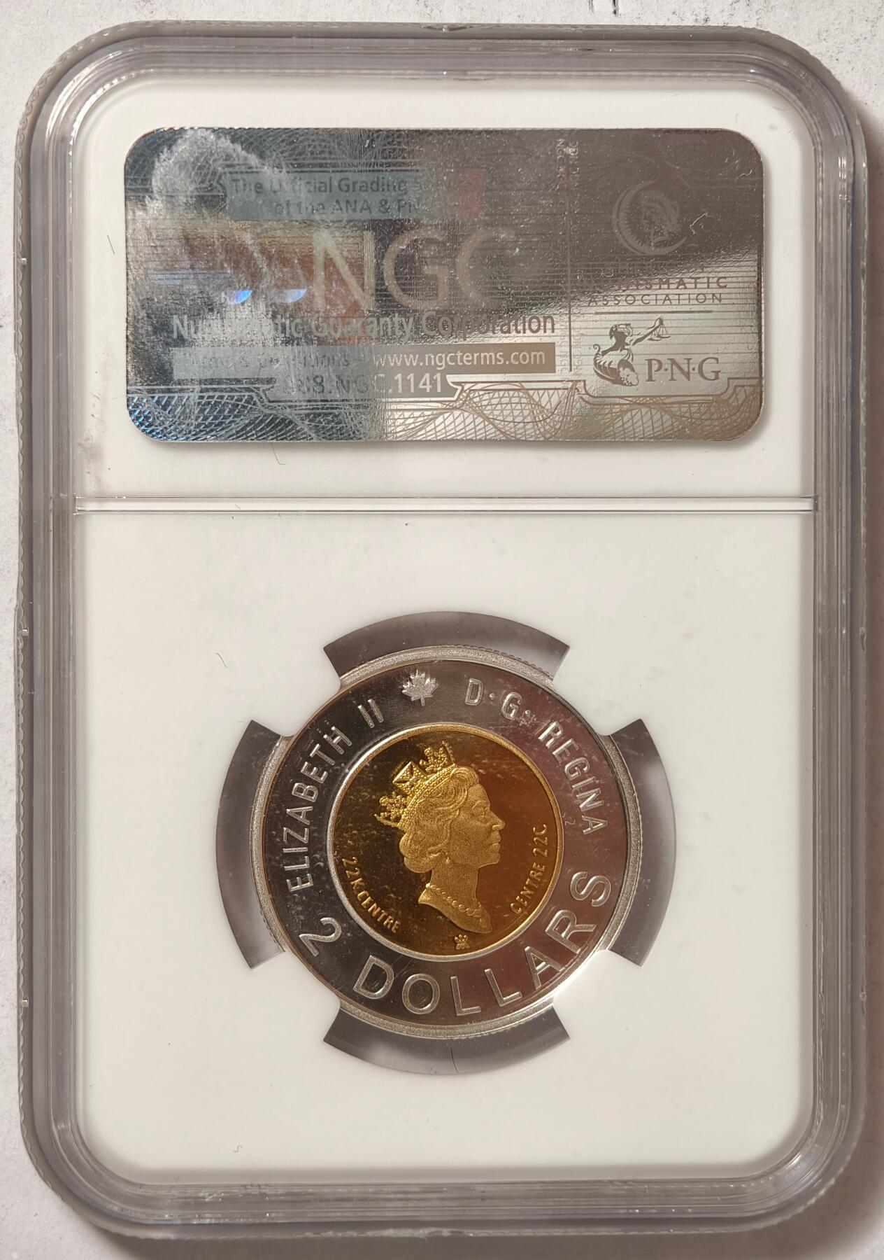紫瑗钱币——第424期 加拿大 2000年 知识之路 北极熊 金银镶嵌双色币 6.31克 0.916金 NGC PR69 UC 老盒